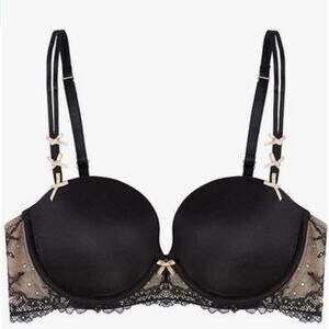 Heidi Klum Heidi French Lace Keyhole Contour Bra Black Size 32C